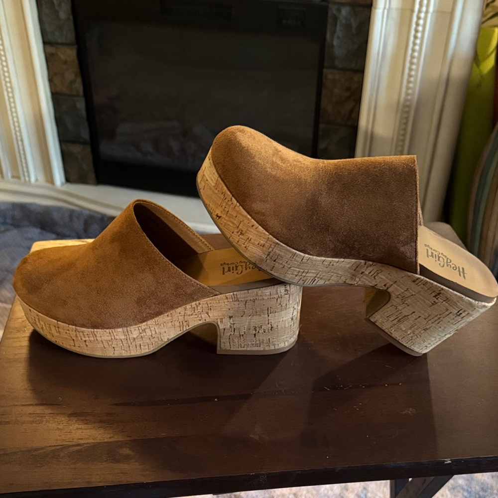 Corkys Brown Suede Clogs with Cork Sole